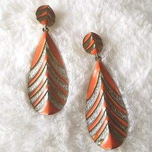 Orange & Gold Earrings